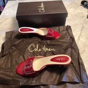 Cole Haan Red Leather Sandals - New with box!